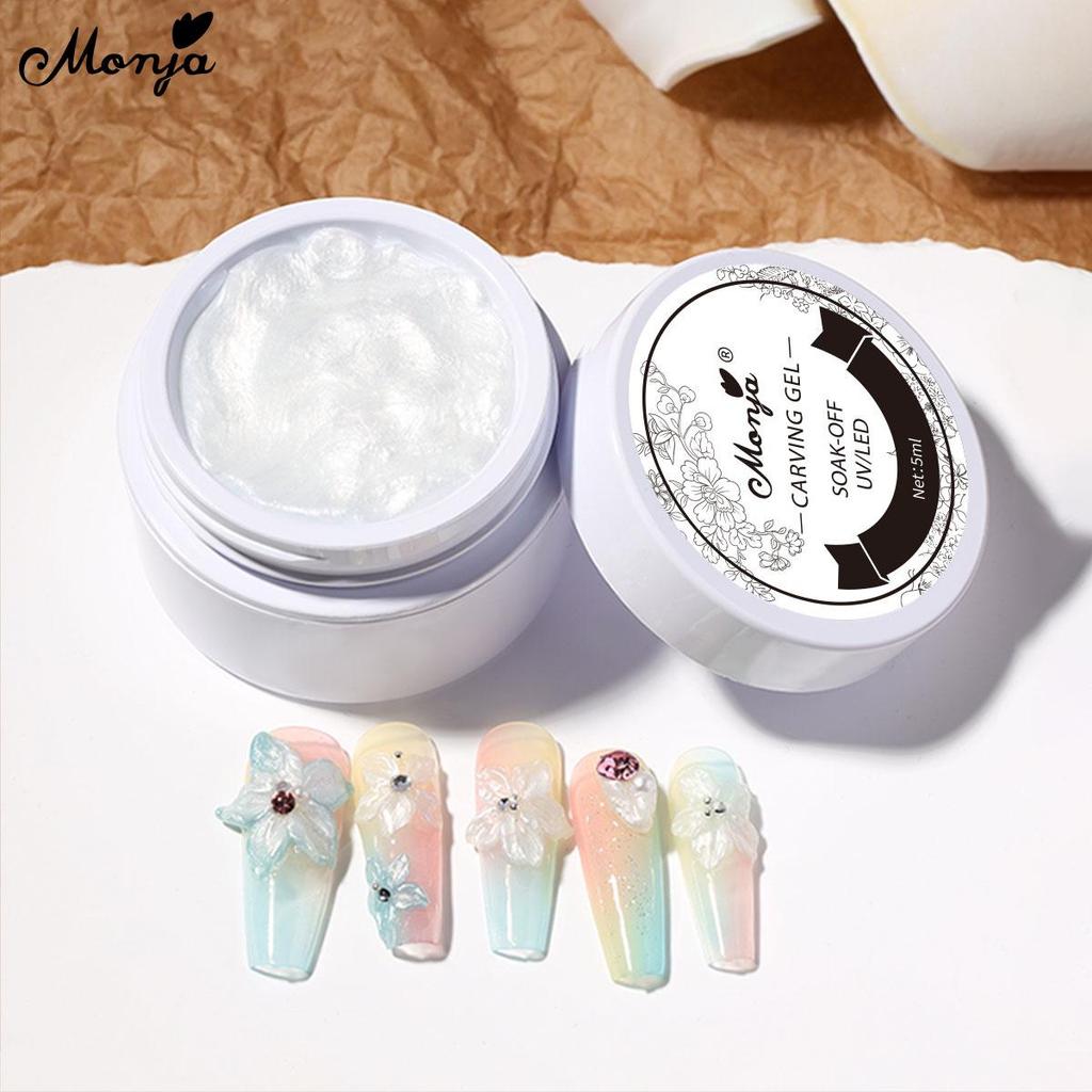 Monja Nail Art 3D скульптурный набор для моделирования УФ-гелевых ногтей, сушильная лампа для ногтей, двухсторонняя силиконовая ручка для резьбы, цветная бумажная основа, верхнее покрытие, инструменты для дизайна маникюра своими руками