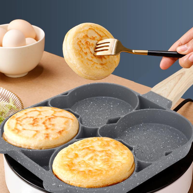 Жареное яйцо, артефакт, горшок для завтрака, горшок для гамбургера, сковорода с плоским дном, антипригарная сковорода, форма с четырьмя отверстиями, кухонные бытовые кастрюли