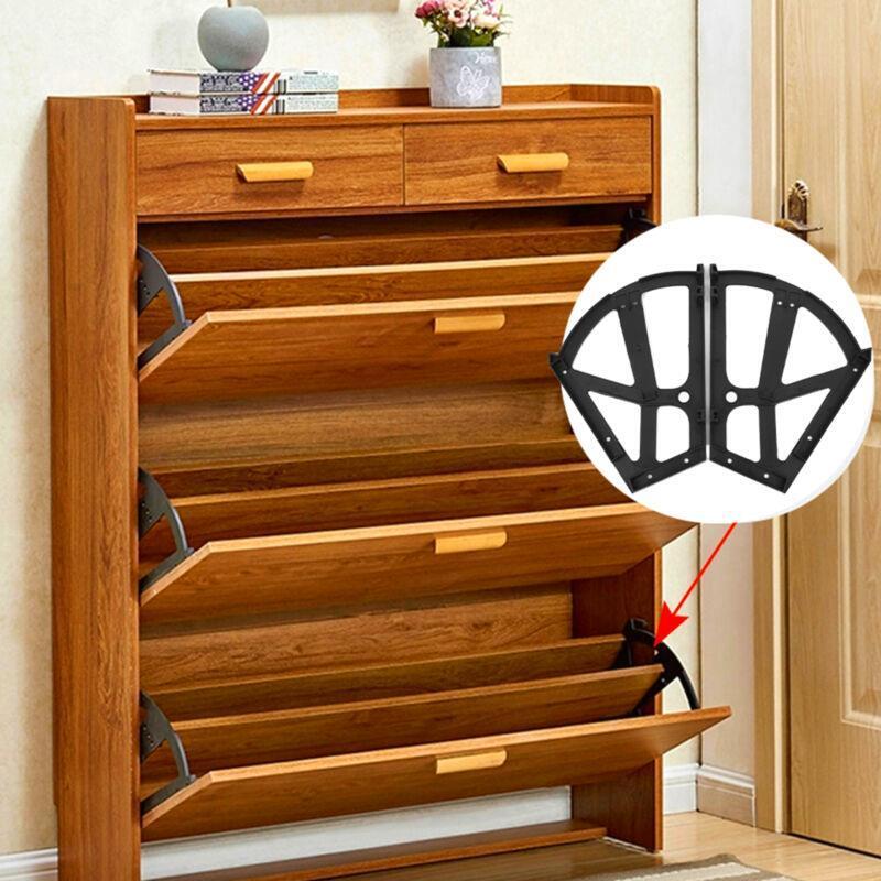 1Pcs Black Large Capacity Shoe Cabinet Flip Shoe Rack Hinge YL
