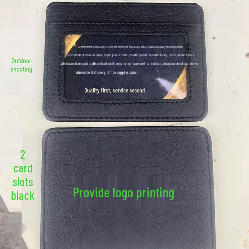 Japan & Korea Premium Top Layer Leather Card Holder with Free Design - Men's Genuine Leather ID & PU Leather Name Sleeve