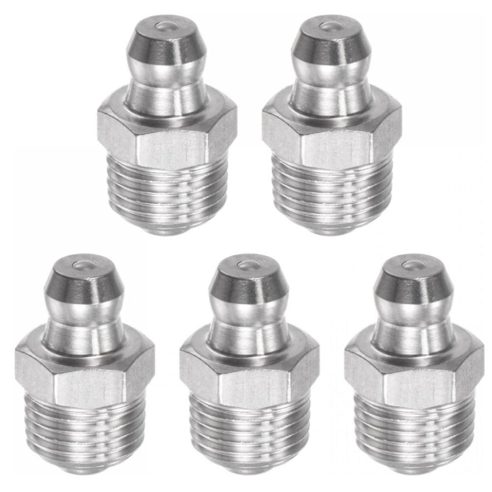 10 шт. Серебристый прямой пресс-масленка из нержавеющей стали, штуцер Zerk, насадка для механического оборудования