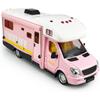 1/32 Масштаб Camper RV игрушки для дома на колесах, литой под давлением металлический автомобиль для отдыха ролевые игры откатная модель автомобильные двери и тент открытый свет звук для мальчиков и девочек