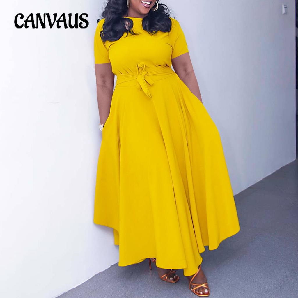 Women's Dress Summer Fashion Temperament Tie Plus Size Dresses