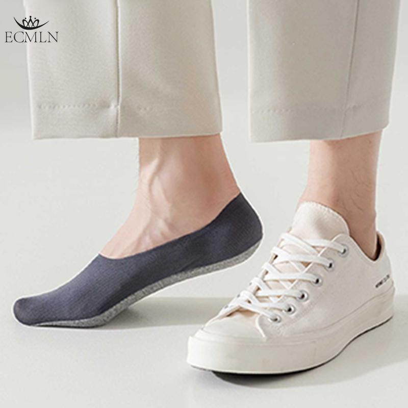 Men's Invisible Boat Socks Summer Thin Shallow Mouth Short Socks Solid Color Towel Bottom Sweat-absorbent Hollow No-fall Ice Stockings