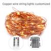 10 м светодиодных гирлянд из медной проволоки USB с пультом дистанционного управления, 8 режимов, 100 ламп для рождественского украшения