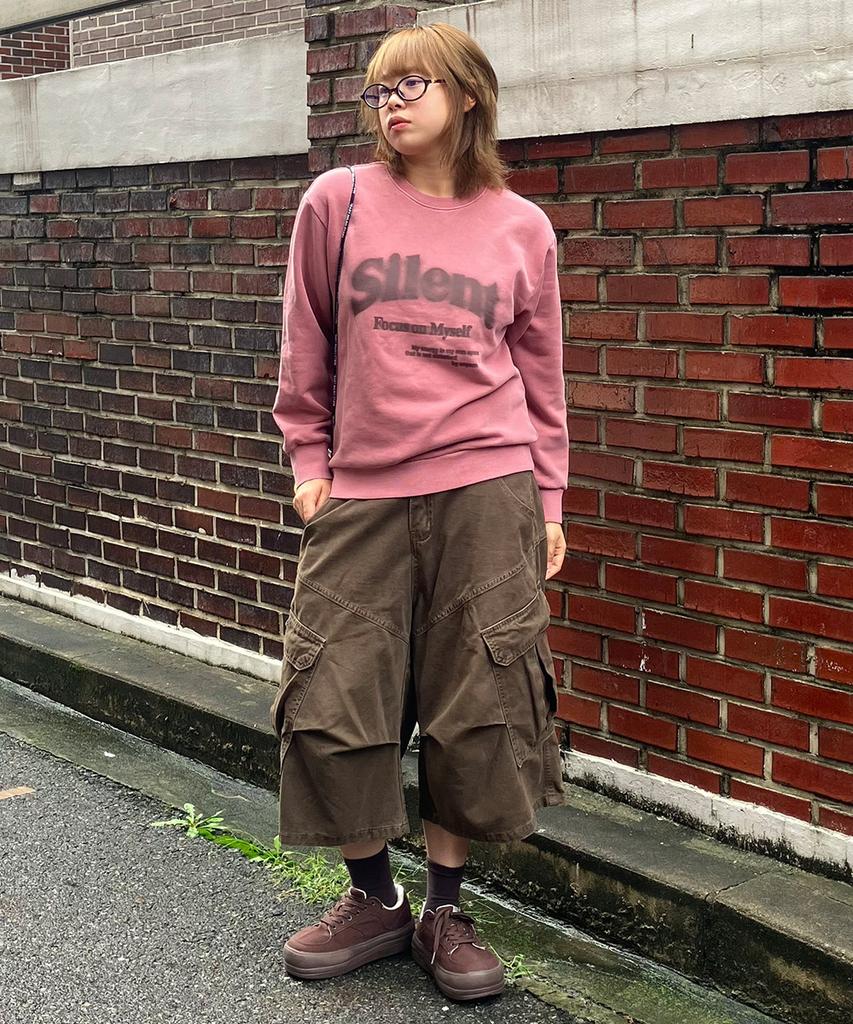CHASECULT Unisex Pigment Lettering Sweatshirt - Pink