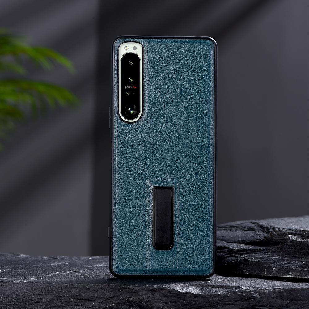 Металлический чехол-подставка для Sony Xperia 1 5 10 III 5 II 10 IV Однотонный противоударный чехол-обложка из ПУ-кожи для Xperia 1 IV 5 IV XQ-CT54