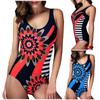 Модный женский купальник с сиамским пуш-ап с принтом, купальник, пляжная одежда