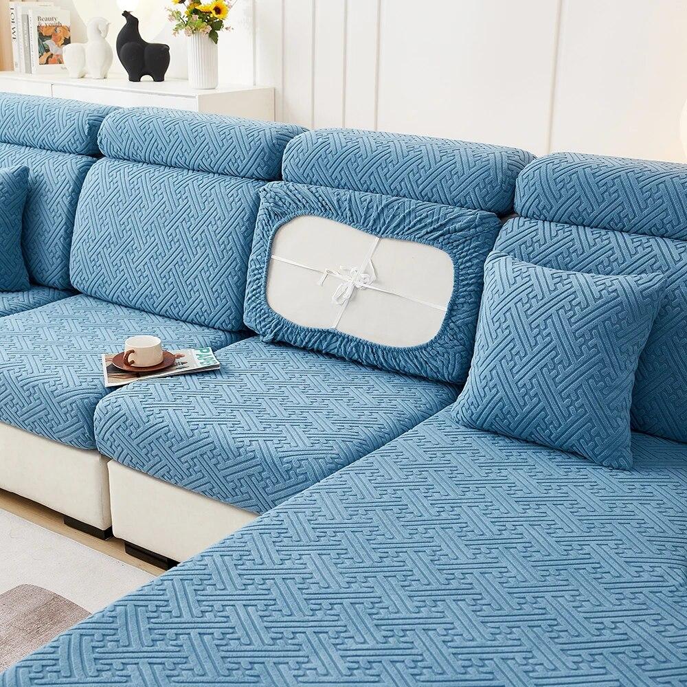Толстый чехол для диванной подушки, встроенные чехлы для дивана для гостиной, моющийся эластичный жаккардовый чехол для сиденья, защита для мебели, секционная