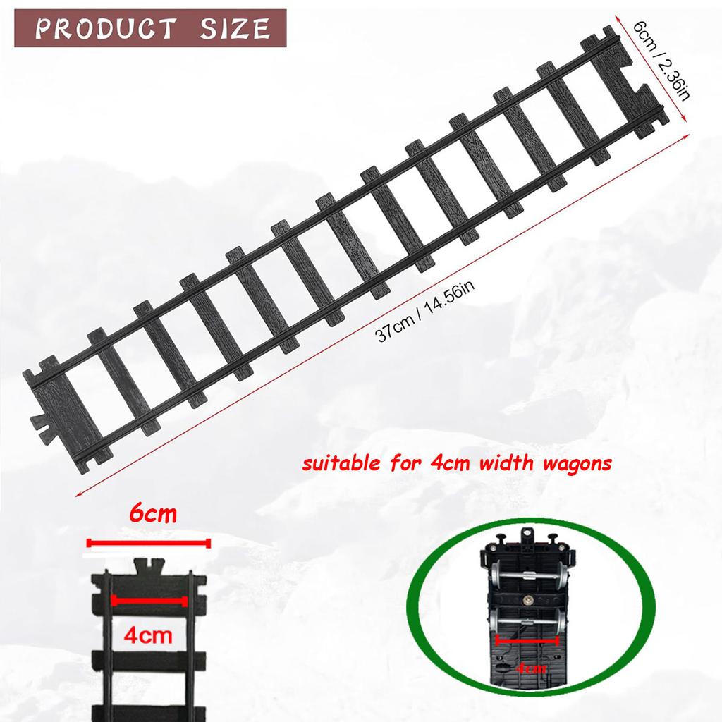6cm Wide Rail Track Expansion Flexible Track Rails Suitable for 4cm Width Wheel-base RC Train Accessories DIY Buiding Block Toys