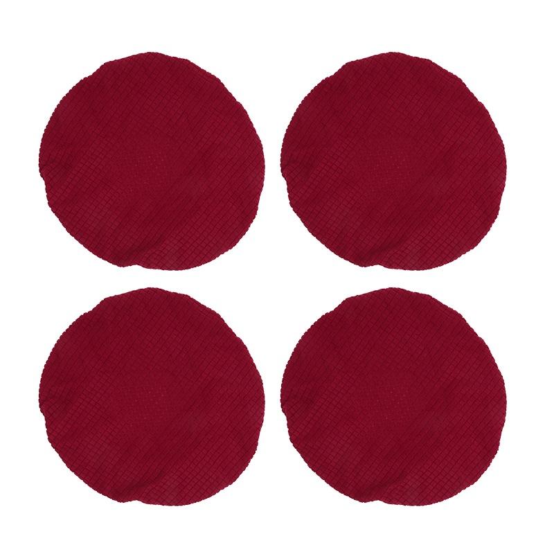 4pcs Adjustable Round Stool Cover Removable & Washable Chair Protector Stretch Fabric Fit Multiple for Home Decor