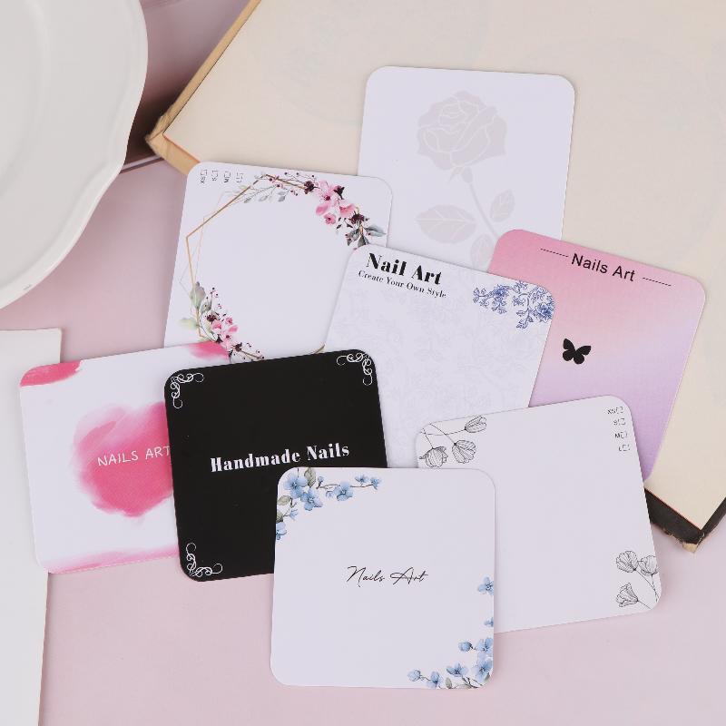 20 листов Накладные ногти Пресс-он Нижний цветочный узор Картонный фотореквизит Ручная работа Искусственные ногти Арт-типсы Дисплей Шоу-карточка Инструменты для маникюра