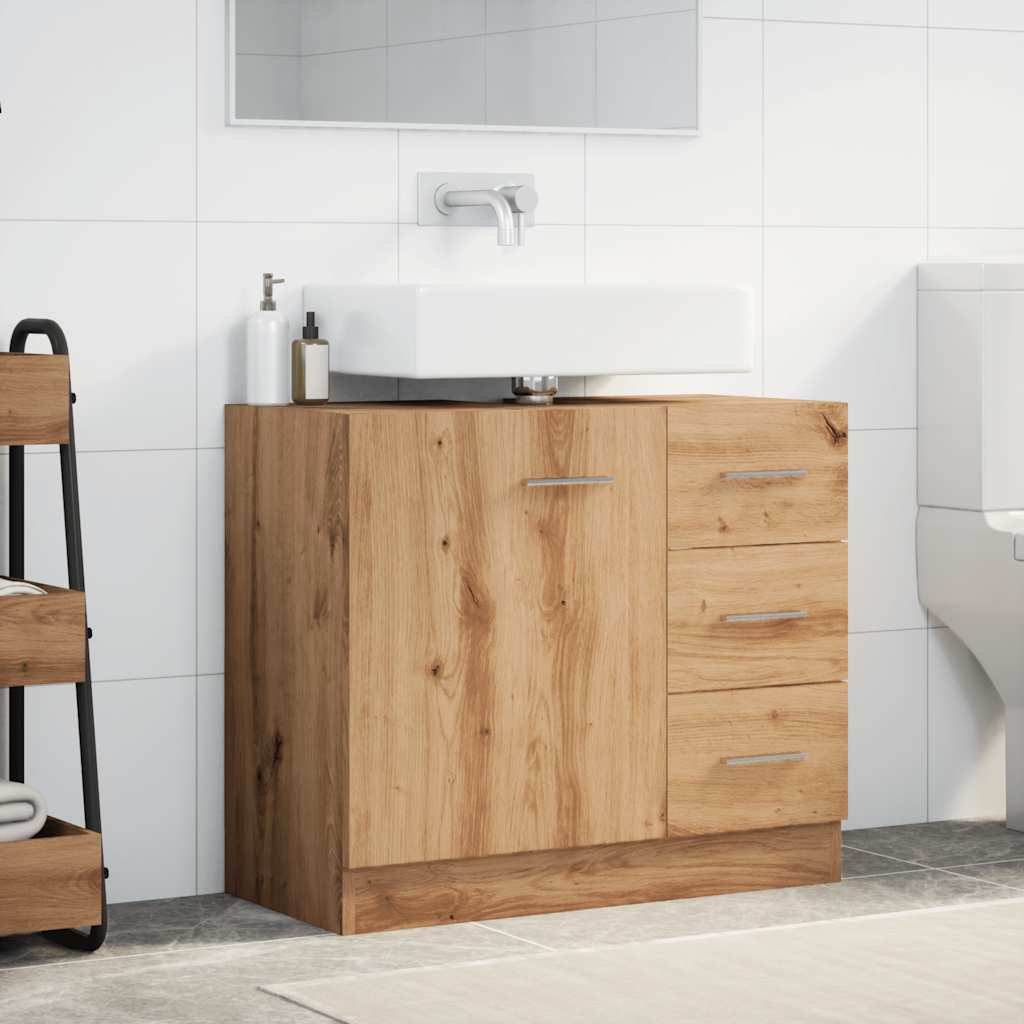 Artisan Oak Washbasin Cabinet 63 x 30 x 54 cm Particleboard