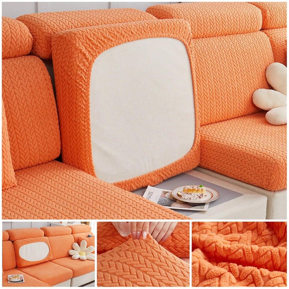 Эластичные утолщенные чехлы на диванные подушки с рисунком, жаккардовый чехол для дивана для гостиной, защита L-образной формы, чехол для углового дивана