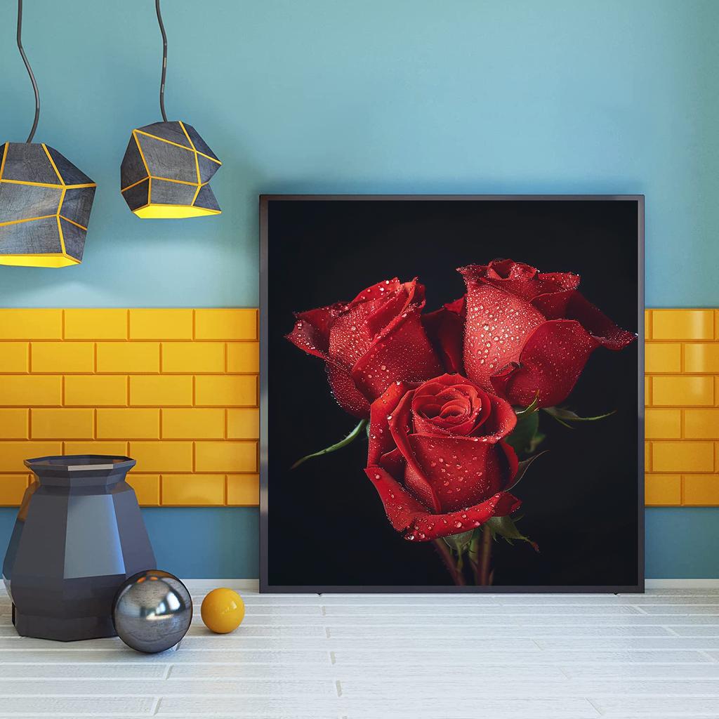 DIY Diamond Painting Bright Red Rose Cross Stitch Kit Mosaic Art Diamond Painting Full Circle/Square Diamond Home Decoration