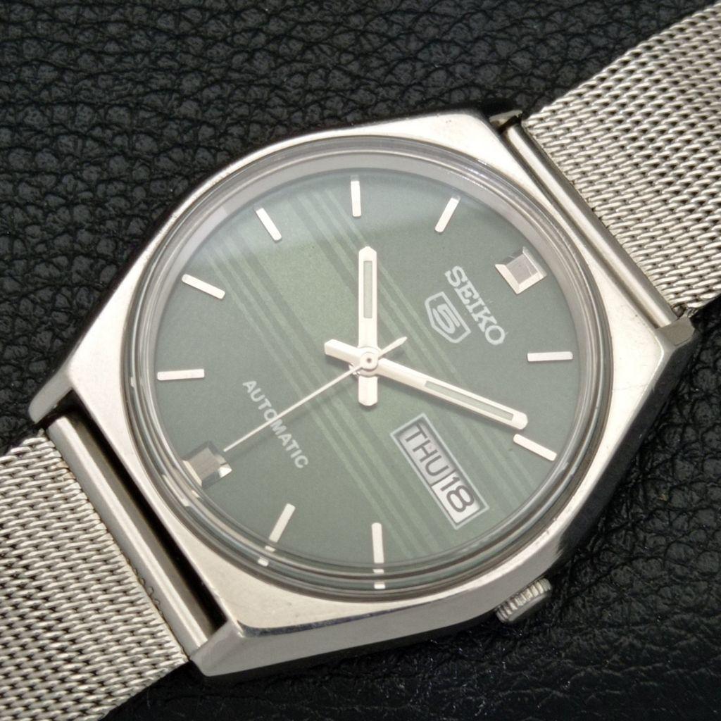 ЯПОНИЯ ВИНТАЖ SEIKO 5 АВТОМАТИЧЕСКИЕ 6309A МУЖСКИЕ ЧАСЫ С ЦИФЕРБЛАТОМ ЗЕЛЕНОГО ЦВЕТА a500802-5
