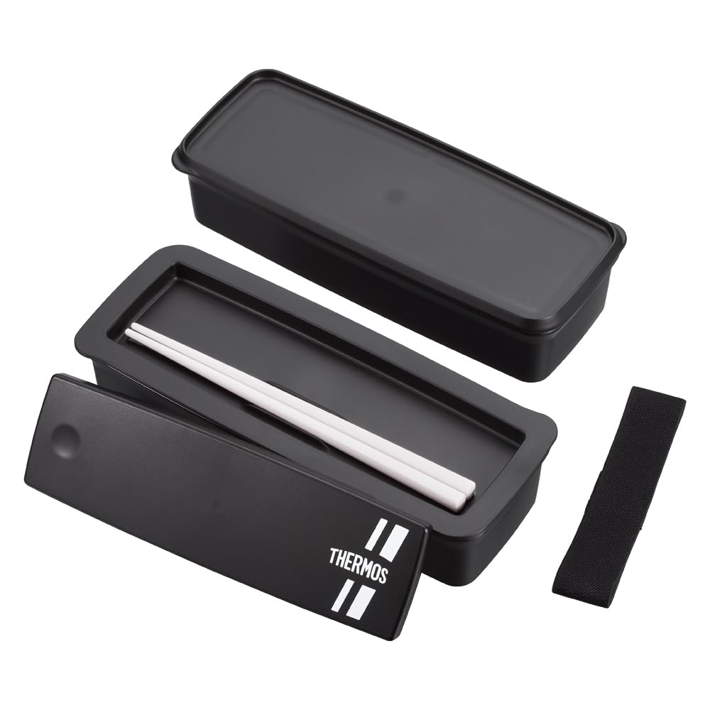 Термос Bento Box 2 Tier Fresh Lunch Box с хаши 980 мл Черный Серебристый DJS-981W BKSL