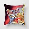 Cute Cat  Print Polyester Cushion Cover 45x45 Throw Pillow Case For Sofa Car Home Decorative Pillowcase Pillow Cover