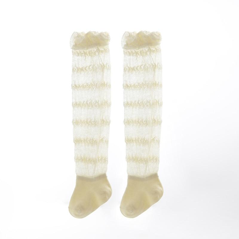 Baby Girl Socks Toddler Baby Striped Cotton Summer Mesh Baby Knee Socks Newborn Infant Long Baby Boys Socks 0-3T