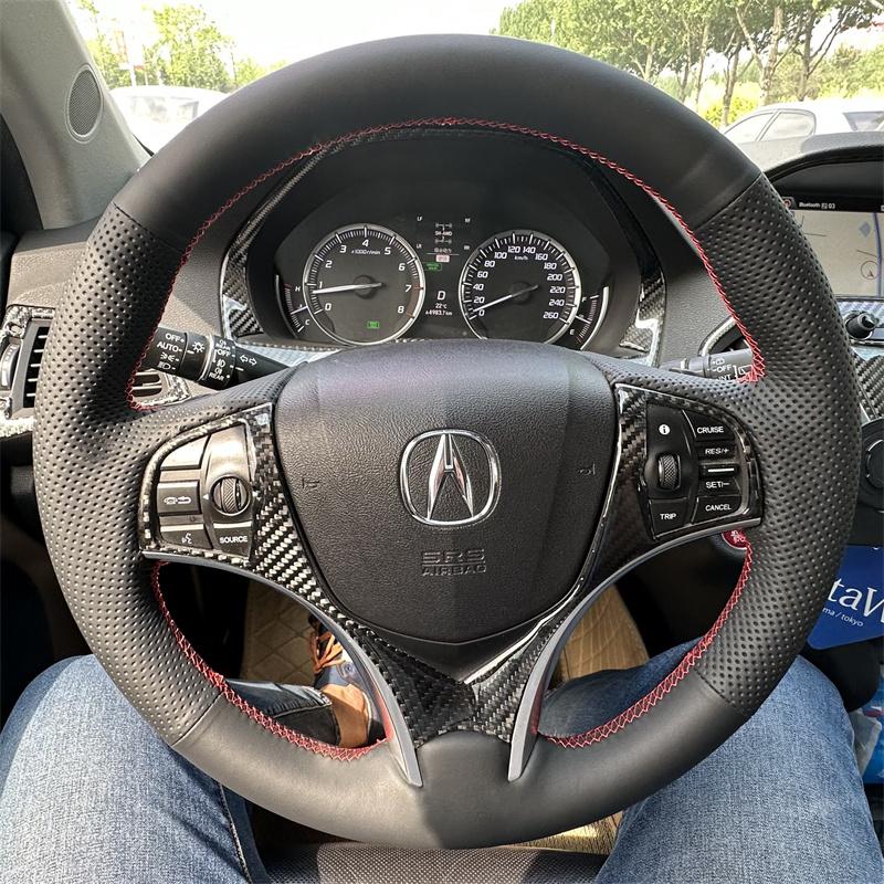 Hand Stitched Genuine Leather suede non-slip Car Steering Wheel Cover for Acura CDX TL MDX RDX ZDX Interior accessories