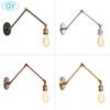 Europe Style Loft Wall Light Fixture Industrial Retro Rustic Antique Wall Lamp Edison Vintage Swing Arm Wall Sconce Abajur Lampe