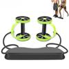Abdominal Multifunctional Exercise Equipment Ab Wheel Double Roller with Resistance Bands Knee Mat Waist Slimming Train Home Gym