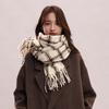 Autumn and Winter Retro Red Plaid Scarf Women's Winter Atmosphere Versatile High School Style New