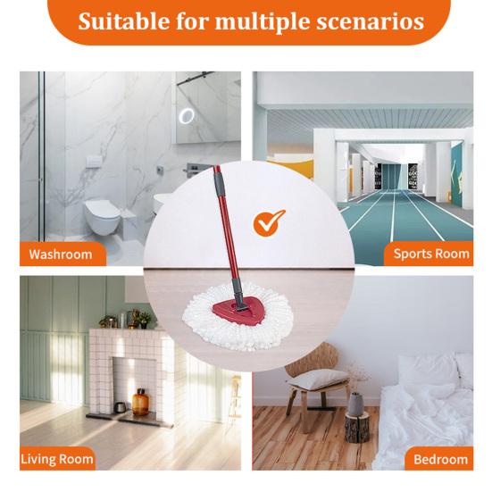 Mop Replacement Heads for Vileda for O-Cedar Easywring Washable Microfiber Spin Refills Easy Cleaning Triangular Disc Compatible with Spin Mops