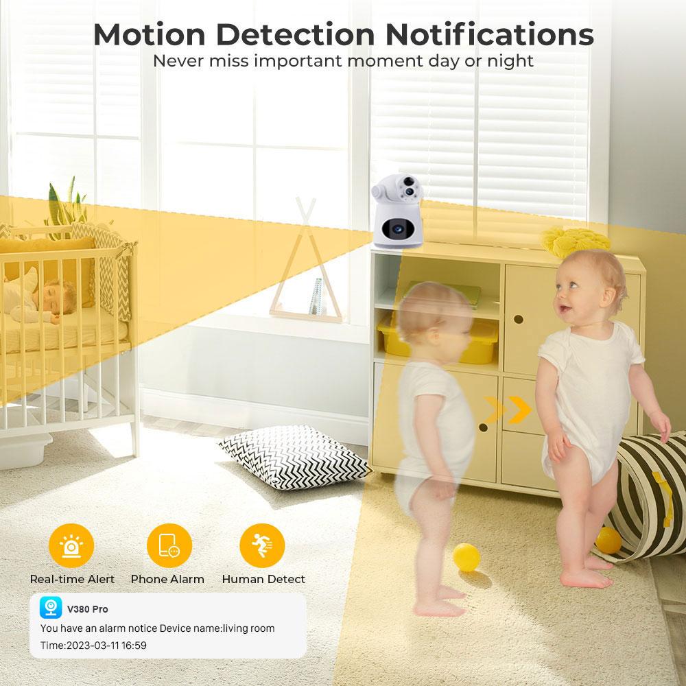 8MP 4K 4G/WiFi IP Lens Dual Screen Low Powered Battery Baby Monitor PIR Human Detection Night Vision Security Camera