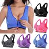 Sexy Women Front Zipper Bra Sports Bra Gathered Bra Push Up No Steel Ring Running Bra