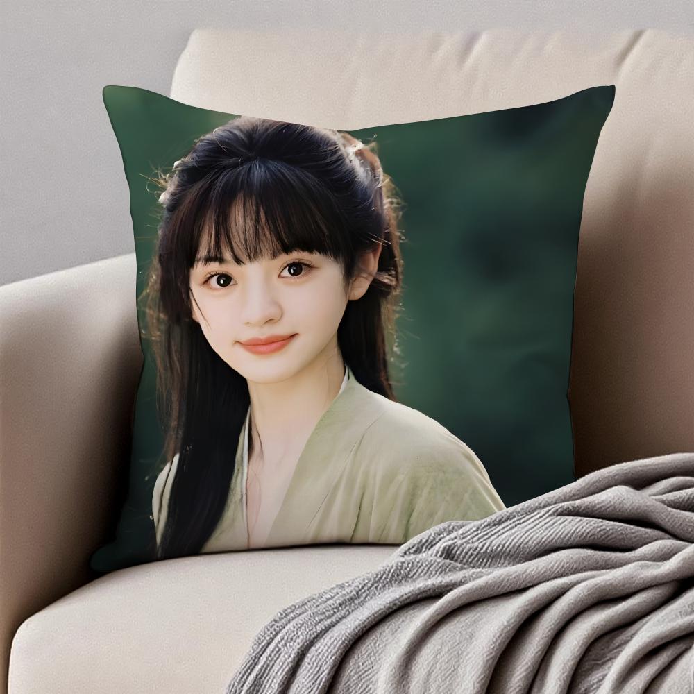 Cute and beautiful TTian Xiwei Cushion Cover Pillowcase Antidustmite Invisible Zipper Short Plush Sofa Cushion