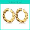 Alloy Womens Popular Round Hoop Earrings With Geometric Elements Gold Silver And