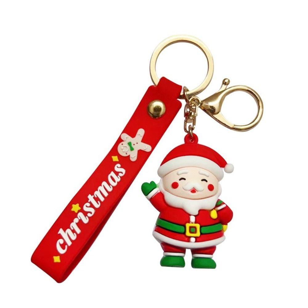 Ornaments Santa Claus Christmas Series Keychain 3D Doll Keychain Car Keys Ring New Year Keychain