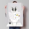 French Bulldog in Toilet Tin Poster Customized Retro Wall Art Vintage Metal Signs for Room Bedroom Decoration Home Decor Items