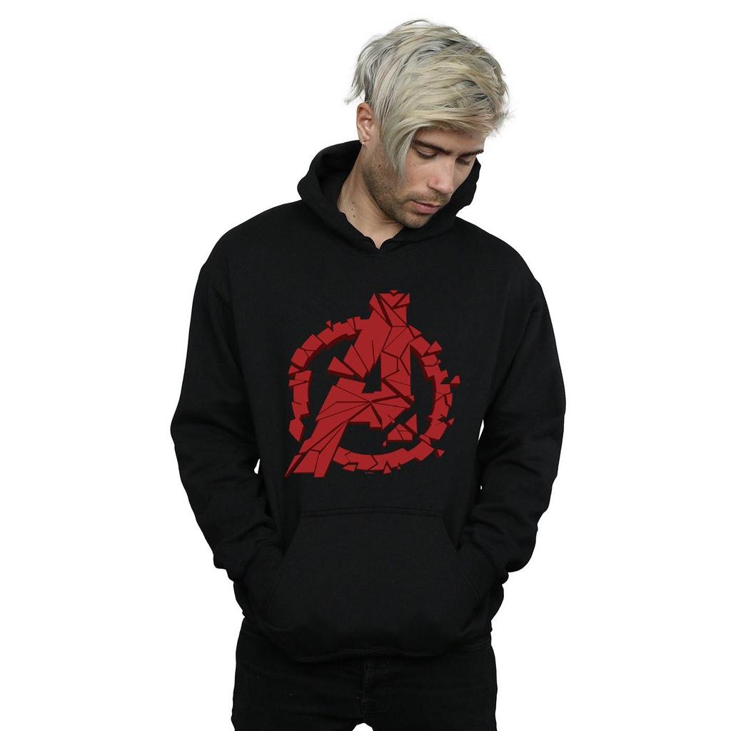 Marvel Mens Avengers Endgame Shattered Logo Hoodie