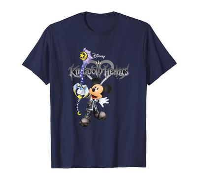 Дисней Kingdom Hearts Микки Маус Ключ-клинок Винтажный Логотип Футболка