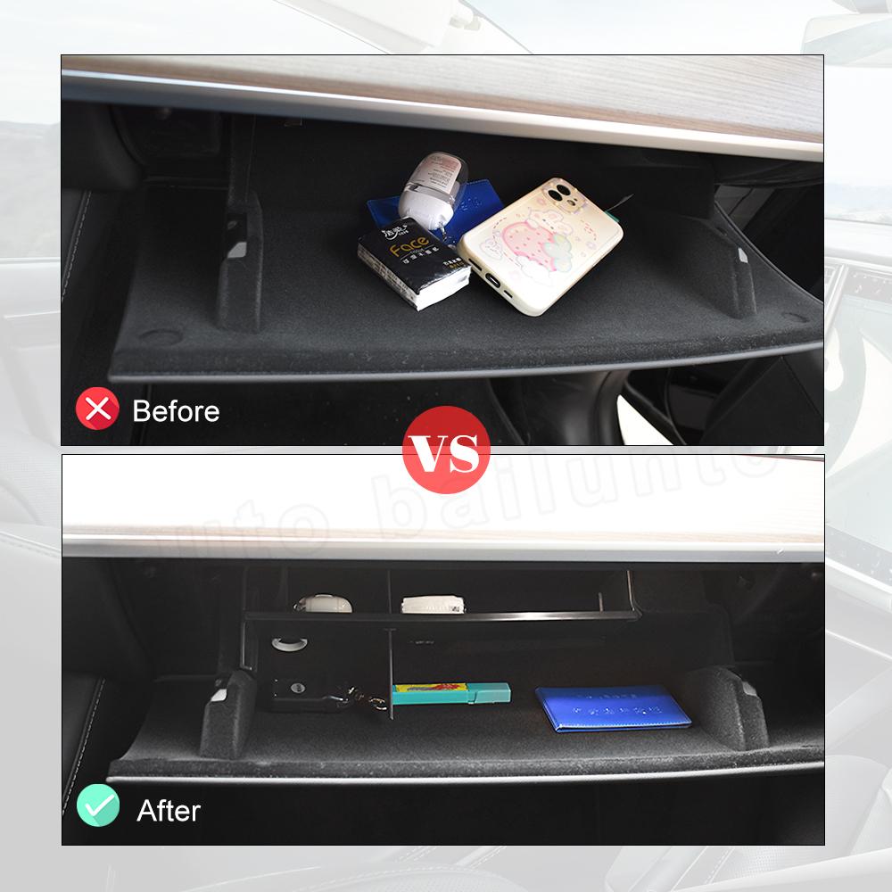 Для Tesla Model 3 2022 Центральная консоль Хранение Вещевой ящик Контейнер Полка Бардачок Органайзер Разделительная пластина