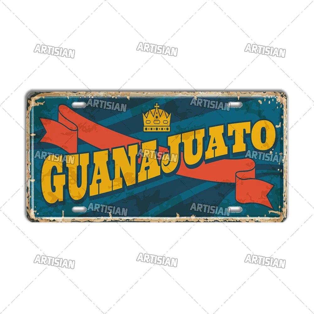 MEXICO License Plate City Metal Tin Plaque Car Metal Sign Wall Decor Garage Bar Pub Club Hotel Cafe Kitchen Home