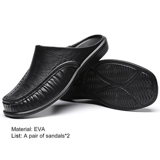 Eva Slippers Men Light Weight Toe Closed Slided Solid Color Leisure Slippers Water Shoes