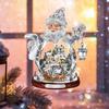 Christmas Santa Claus Rotating Sculpture Train Decorations Window Paste Stickers