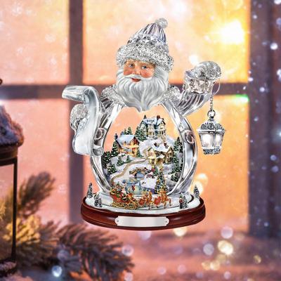 Рождество Санта Клаус Вращающаяся Скульптура Поезд Украшения Окна Вставить Наклейки