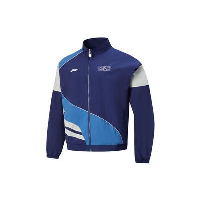 Серия настольного тенниса Li Ning Цветной блок Застежка-молния Спортивная куртка Унисекс Куртки Синяя AFDU997-4