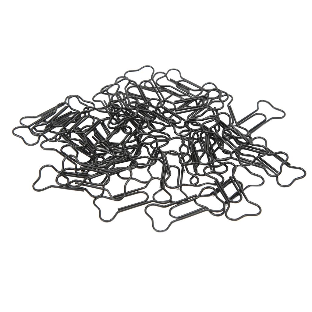 45 шт. скрепок в форме собачьей кости, черные, легкие, для организации записных книжек, проволочные зажимы-закладки