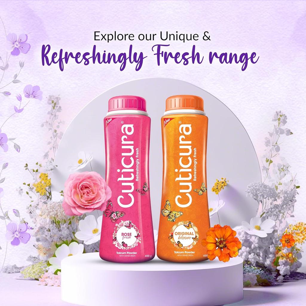 Cuticura Lavender Mist Talcum Powder 400g | Refreshing Body Powder With UV Protection And Long Lasting Fragrance