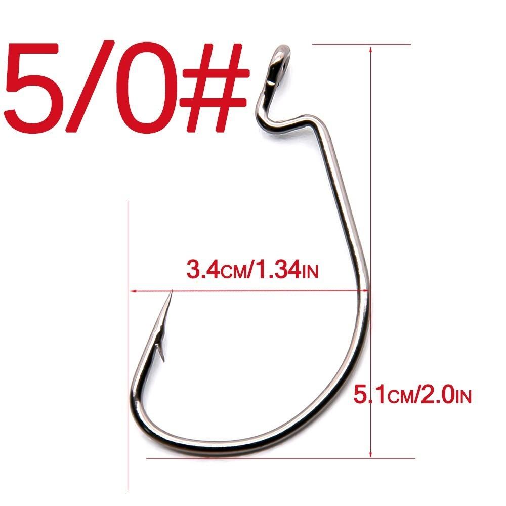 50pcs/Lot High Carbon Steel Fishing Hooks Crank Hook For Soft Worm Bait 1# 2# 4# 6# 8# 1/0#-5/0# New Fishing Gear