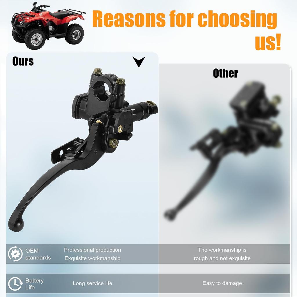 QAZAKY 7/8 "левый руль, гидравлический главный тормозной цилиндр, насос рычага для ATV 125cc 150c 200cc 250cc GY6 22 мм Taotao Kazuma Sunl Roketa