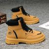Мужская рабочая обувь в стиле ретро, осенне-зимние мужские высокие нескользящие повседневные ботинки, шнурованные ботинки с круглым носком для инструментов для мужчин