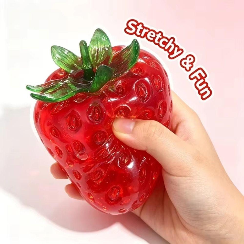 TPR Strawberry Squeeze Toy Handmade Strawberry Ball Moldable Squeeze Ball  Squeezing Play