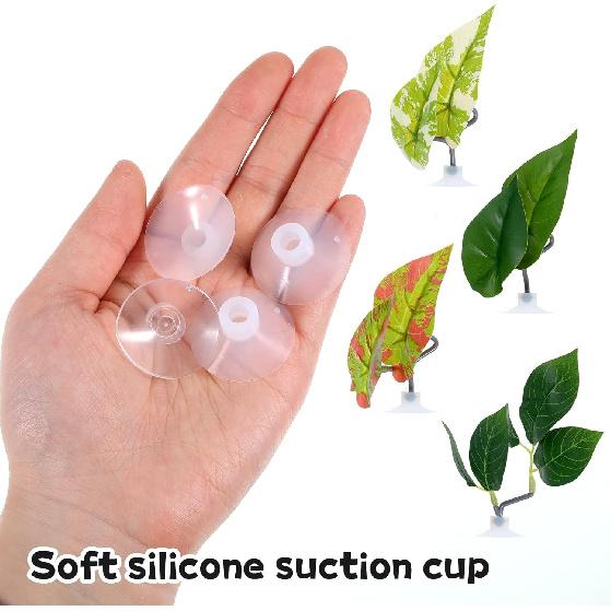 4 PCS Plastic Adjustable Bettas Hammock, Betta Leaf Hammock, Betta Leaves Spawning Grounds Resting Bed, Plant Leaf Pad for Bettas Fish Tank