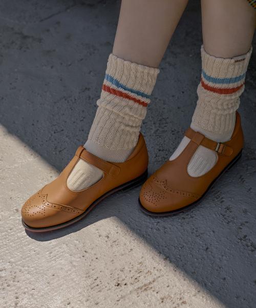 [Kandini] Dark Orange T-Strap Mary Jane Loafers [kdn04ml0113]